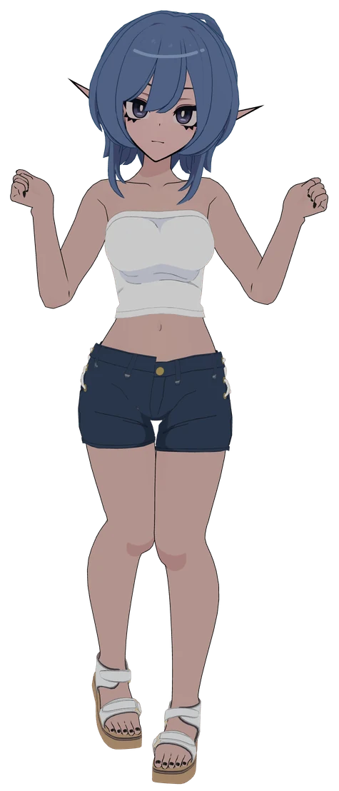 Mizuki facing you with both fists up, grinning, Youthful Days outfit.