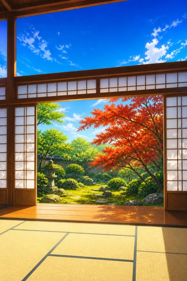 The tatami room by day.